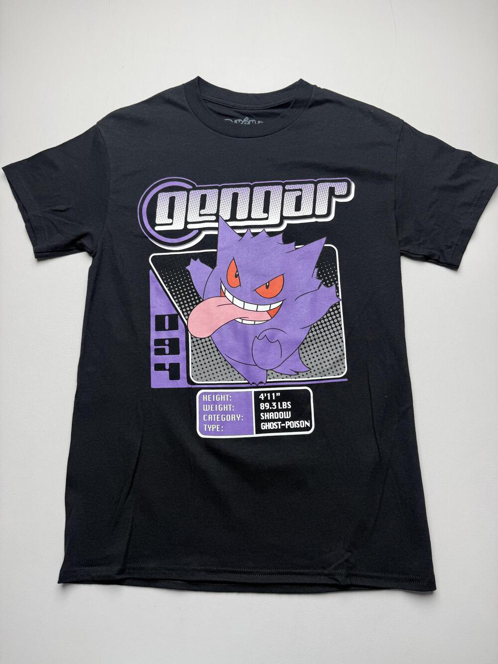 Pokemon Shirt Mens Small Black Gengar Graphic Tee Anime Gaming Tagless